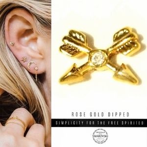 🆕️ Cameron Rose Arrows gold crystal ear stud